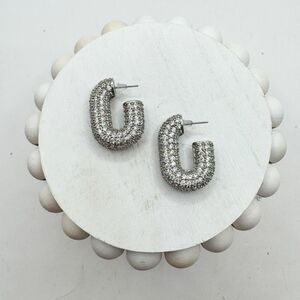 Luv Aj Silver Crystal Earrings